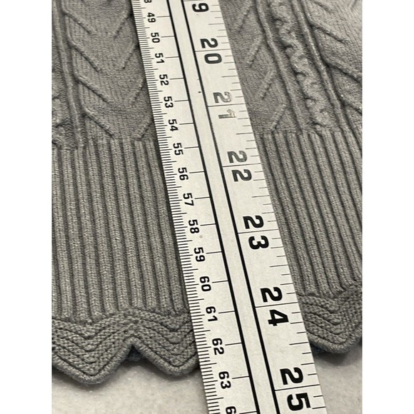 iClosam Womens Scalloped Turtleneck Sweater Size L Gray Cable Knit Long Sleeve - Picture 7 of 8